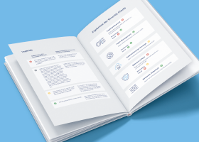 Aufgeschlagenes Buch mit Infografiken