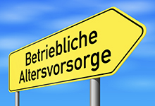 Schild auf dem "Betriebliche Altersvorsorge" steht